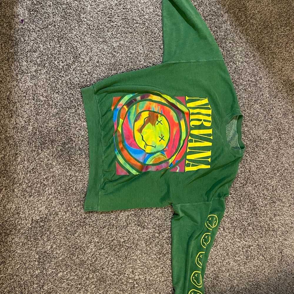 green nirvana overdyed urban outfitters sweatshirt
